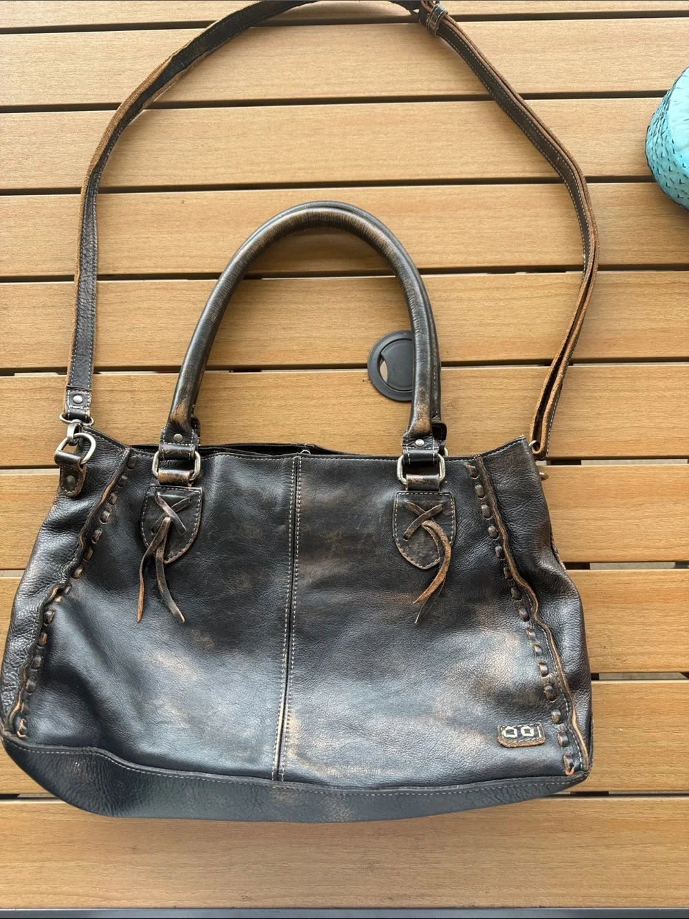 💫BedStu Rockababy Hand Washed Leather Two Way Satchel Bag New Condition 💫 - Picture 3 of 10